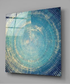 Abstract Blauw Glasschilderij - Afbeelding 3