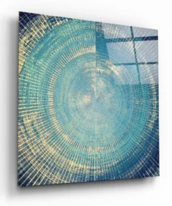 Abstract Blauw Glasschilderij
