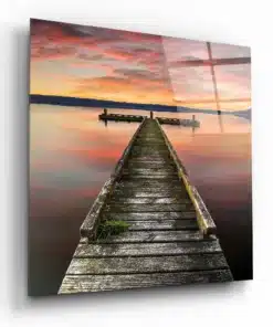 Houten Pier Glasschilderij