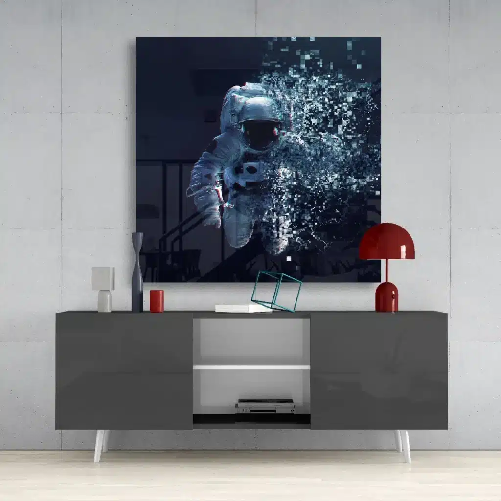 Astronaut Glasschilderij