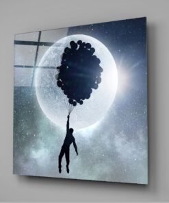 Volle Maan Glas Schilderij - Afbeelding 3