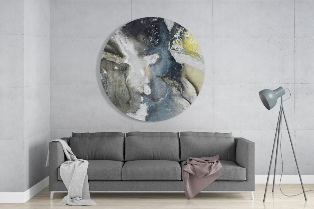 Marmer Rond Glasschilderij