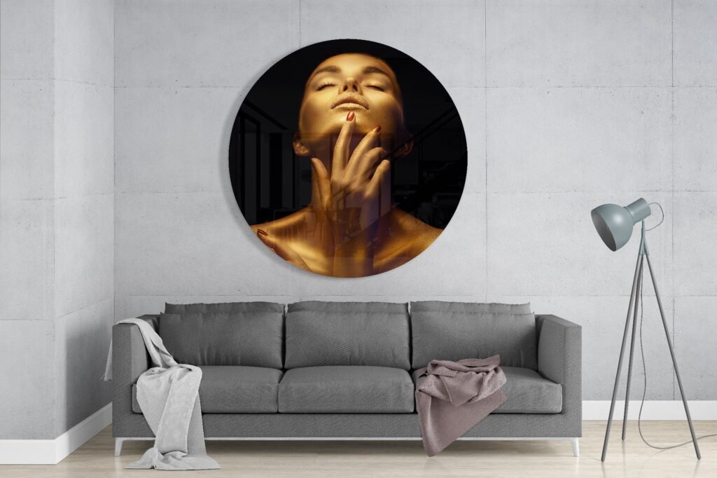 Gouden Vrouw Glasschilderij