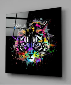 Abstracte Kat Glasschilderij - Afbeelding 3