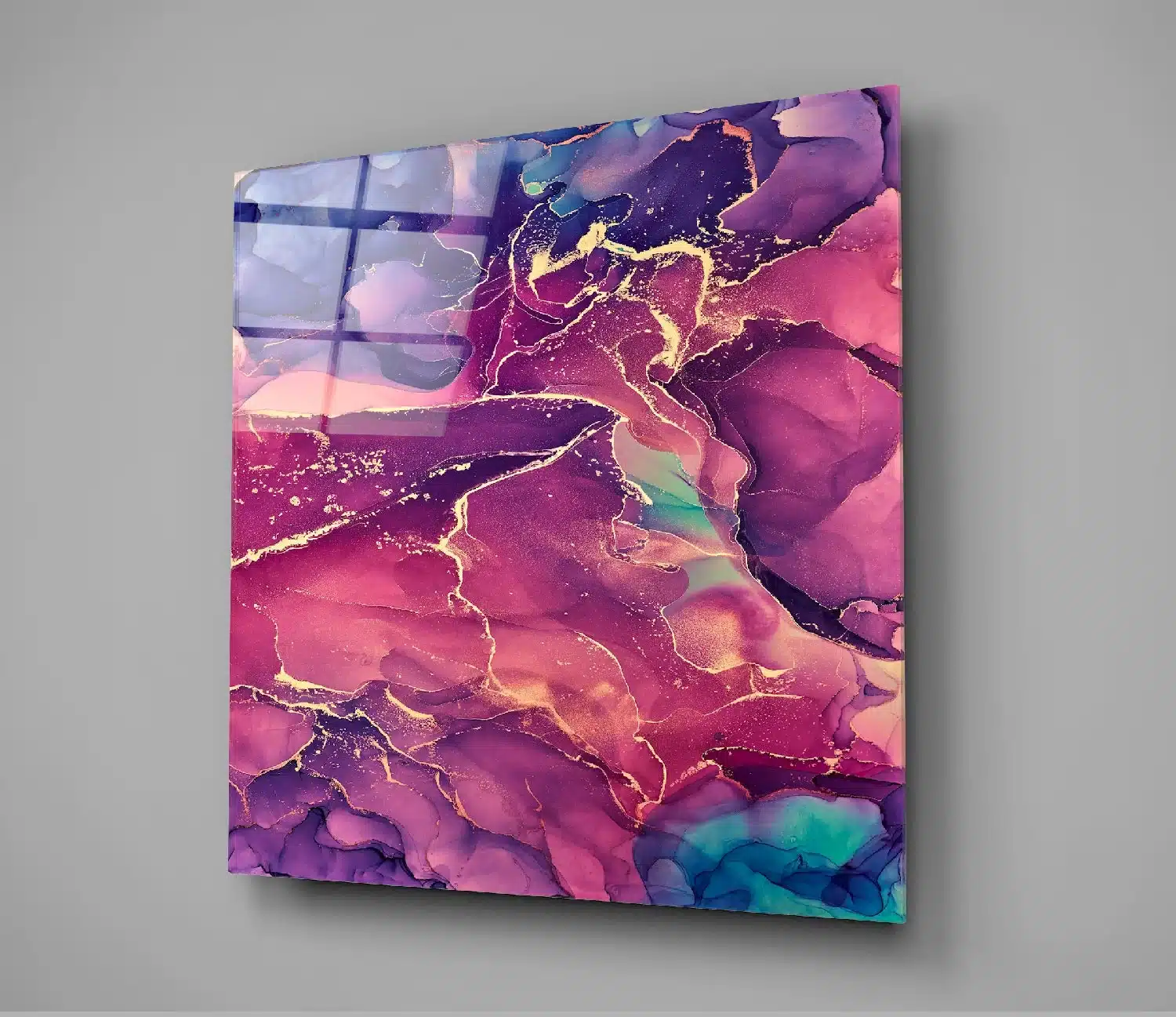 Abstract Roze Glasschilderij - Afbeelding 3