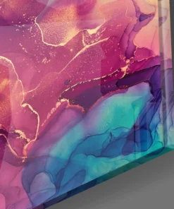 Abstract Roze Glasschilderij - Afbeelding 2