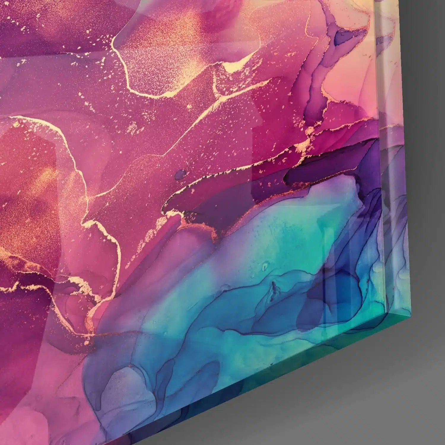 Abstract Roze Glasschilderij - Afbeelding 2