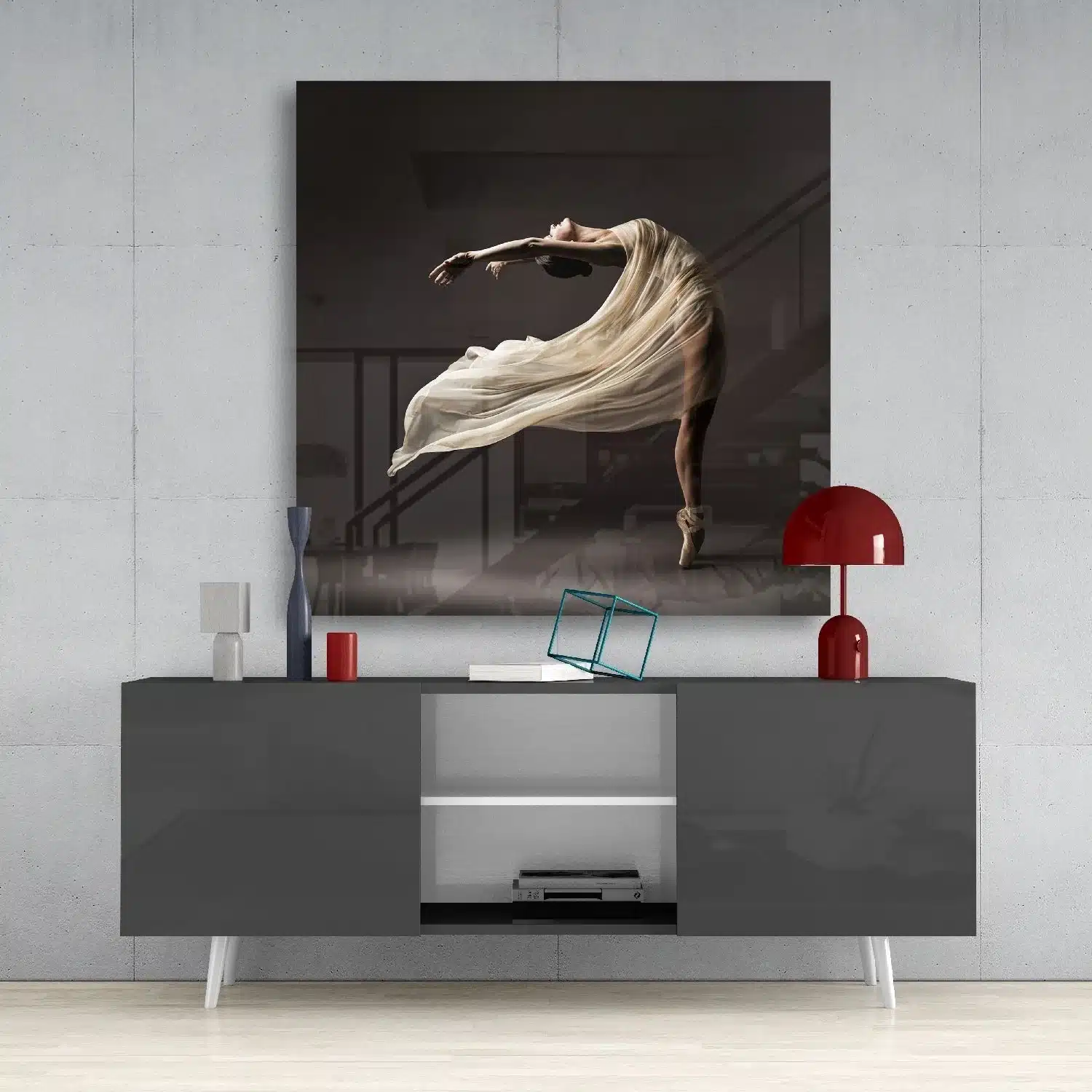 Dansende Ballerina Glasschilderij