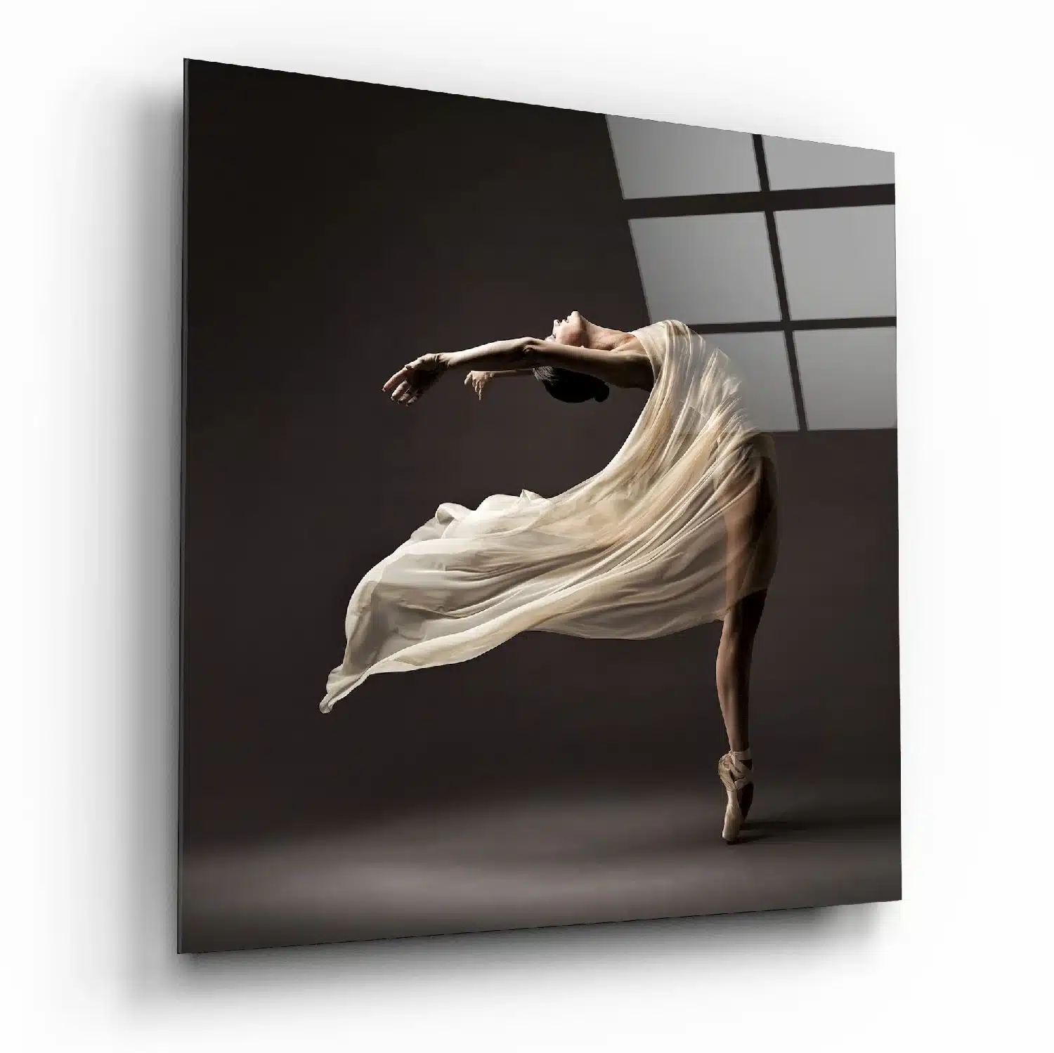 Dansende Ballerina Glasschilderij