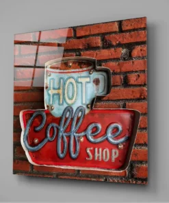 Hot Coffee Shop Glasschilderij - Afbeelding 3