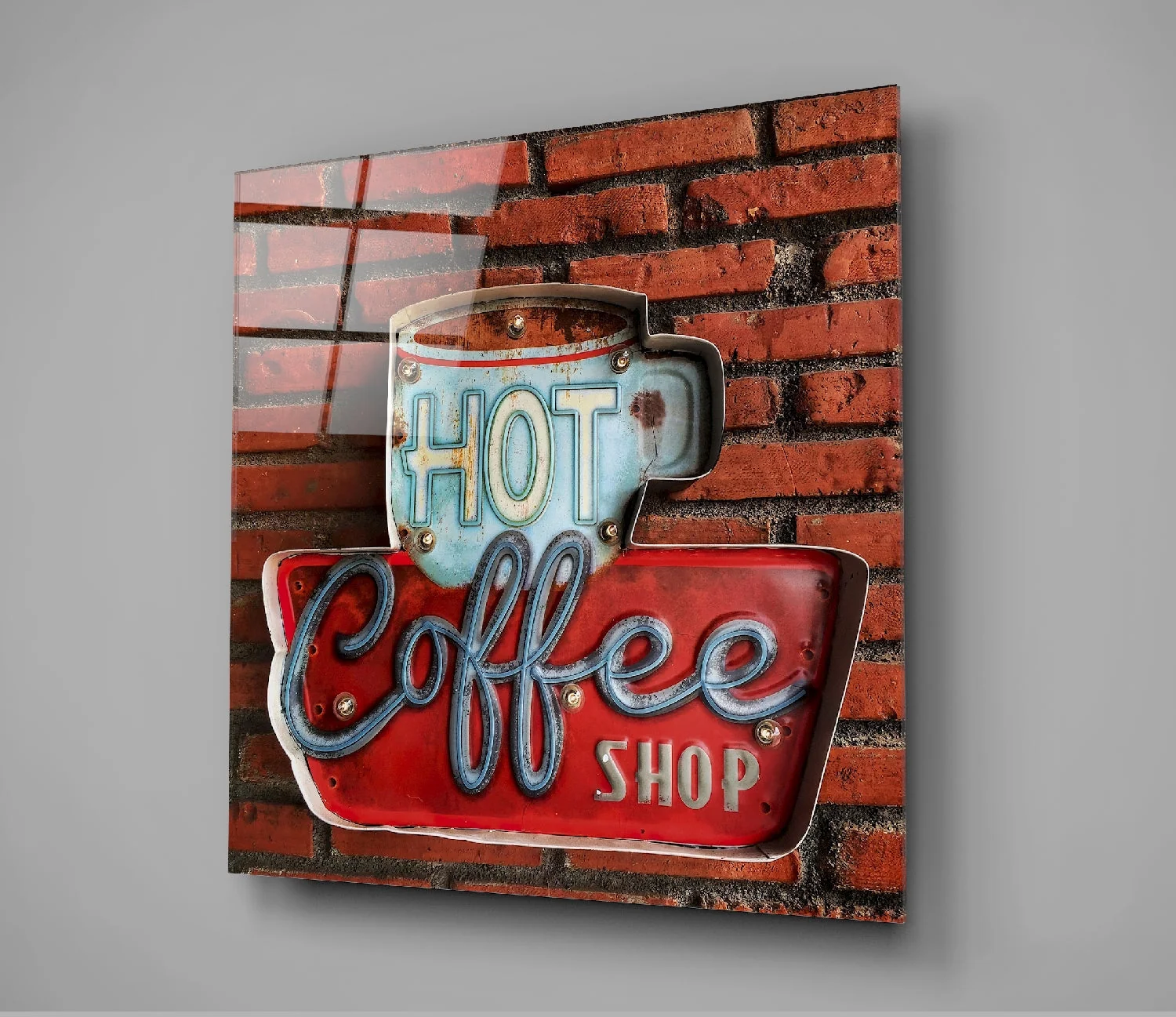 Hot Coffee Shop Glasschilderij - Afbeelding 3