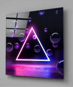 Neon Driehoek Glasschilderij - Afbeelding 3