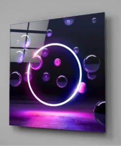 Neon Cirkelvorm Glasschilderij - Afbeelding 3