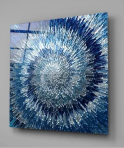 Blauwe Werveling Glasschilderij - Afbeelding 3