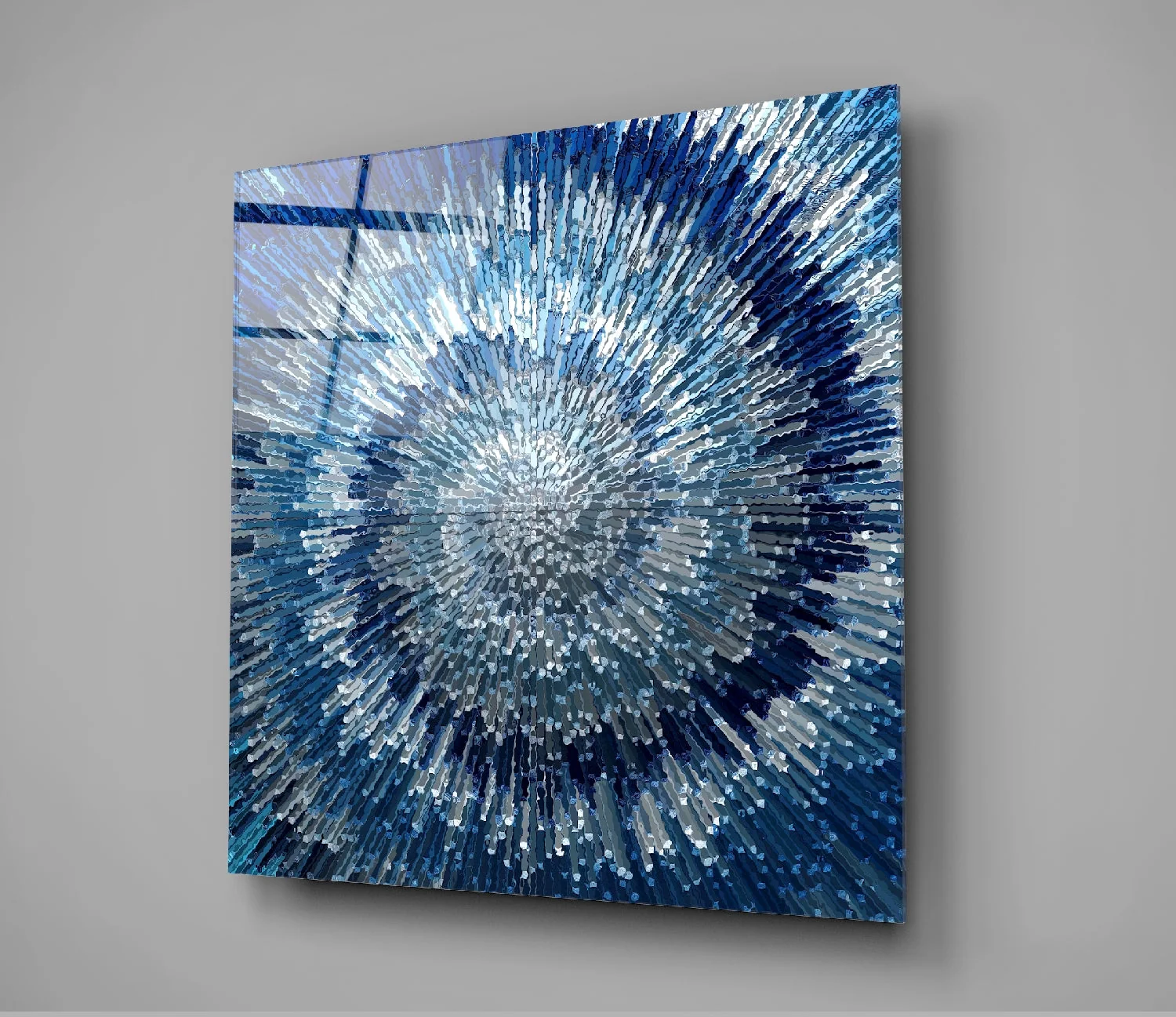 Blauwe Werveling Glasschilderij - Afbeelding 3