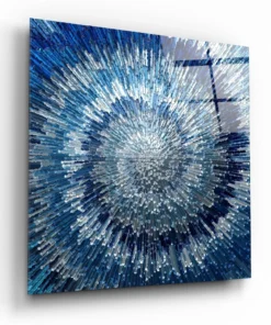 Blauwe Werveling Glasschilderij
