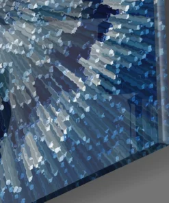 Alternative view of Blauwe Werveling Glasschilderij
