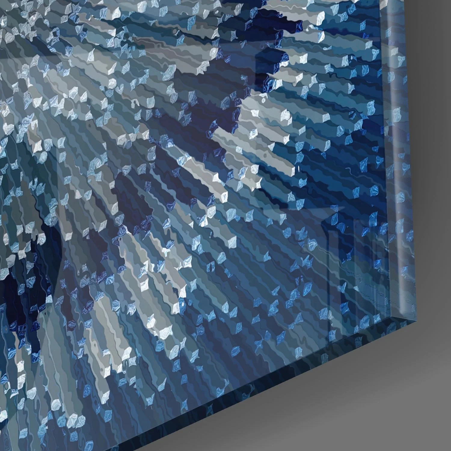 Blauwe Werveling Glasschilderij - Afbeelding 2