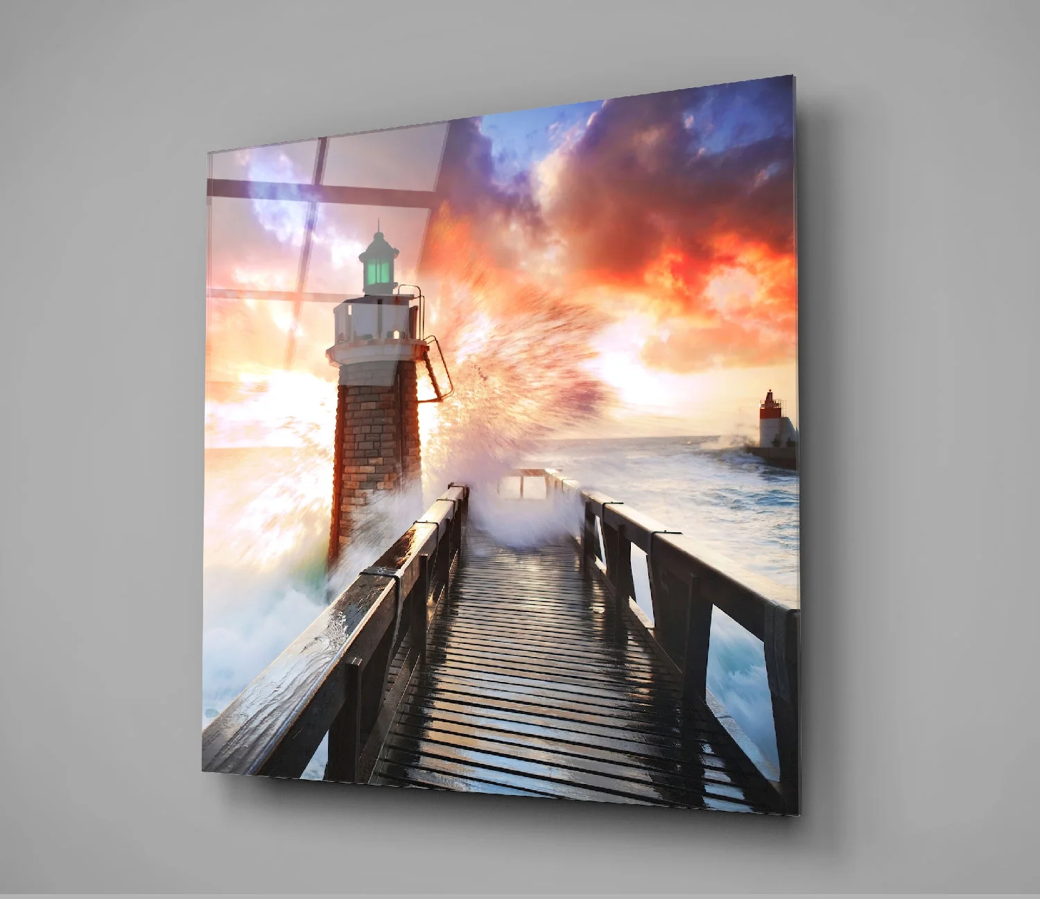 Vuurtoren Landschap Glasschilderij - Afbeelding 3