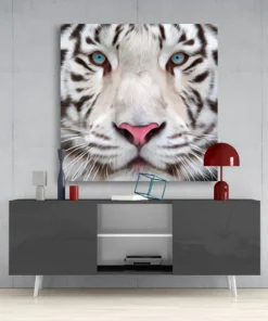 Witte Tijger Glasschilderij