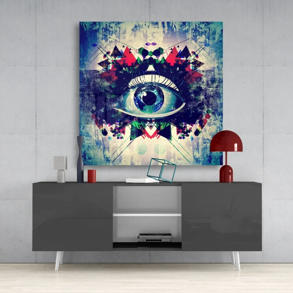 Het Oog Abstract Glasschilderij