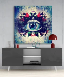 Het Oog Abstract Glasschilderij