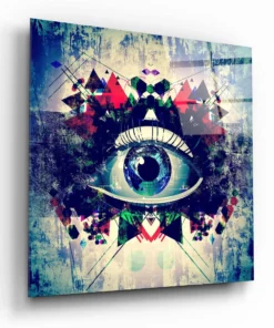 Het Oog Abstract Glasschilderij
