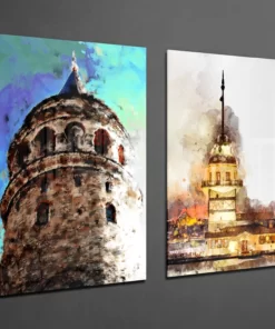 Alternative view of Galatatoren 2-Delig Glasschilderij