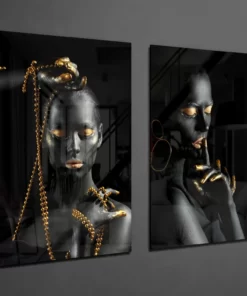 Alternative view of Vrouw 2-Delig Glasschilderij