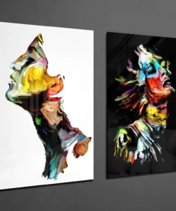 Alternative view of Abstracte Portret Glasschilderij