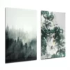 Groene Tinten Glasschilderij