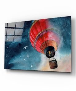 Luchtballon Glasschilderij