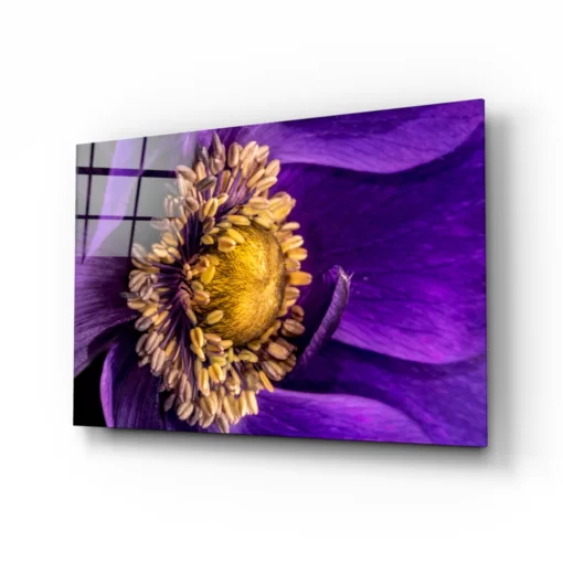 Bloem Paars Geel Glasschilderij
