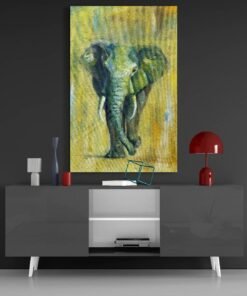 Olifant Glasschilderij