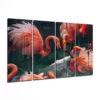 Flamingo's 4-Delig Glasschilderij