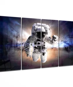Astronaut 4-Delig Glasschilderij
