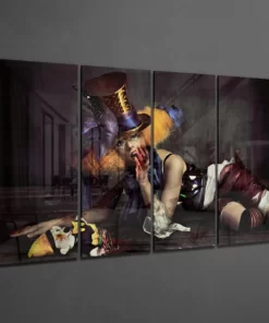 Alternative view of Vrouwelijke Clown Glasschilderij