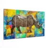 Neushoorn 4-Delig Glasschilderij