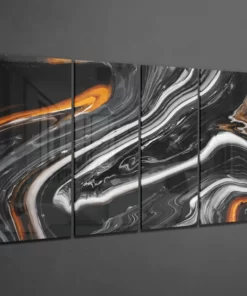 Alternative view of Marmeren Lava 4-Delig Glasschilderij