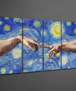 Alternative view of Michelangelo 4-Delig Glasschilderij