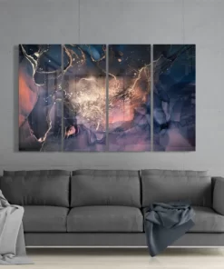 Marmerlook 4-Delig Glasschilderij