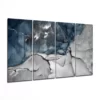 Blauw tinten 4-Delig Glasschilderij