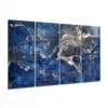 Marineblauw 4-Delig Glasschilderij