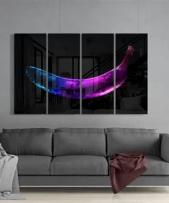 Gekleurde Banaan Glasschilderij