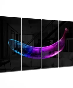 Gekleurde Banaan Glasschilderij