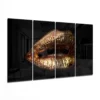 Gouden Lippen Glasschilderij