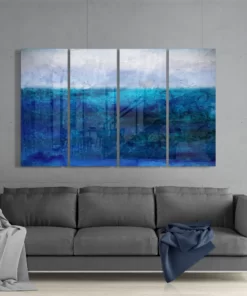Blauwe Horizon Glasschilderij