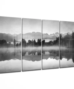 Mistig Landschap Glasschilderij