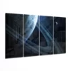 Saturnus 4-Delig Glasschilderij