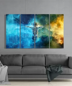 Astronaut 4-delig Glasschilderij